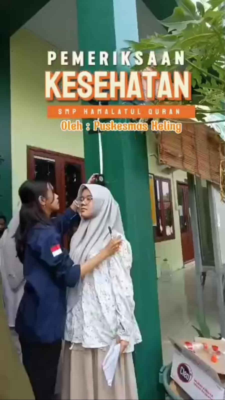 🩺🌿 Pemeriksaan Kesehatan Santri dalam Kegiatan Aksi Bergizi di SMP Hamalatul Quran Ringinagung